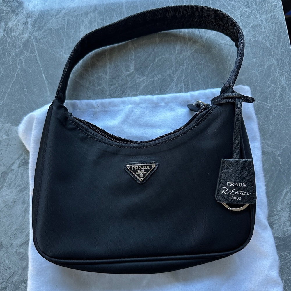 Prada nylon shoulder bag - black